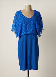 Rochie midi închidere cu fermoar la spate mâneci scurte albastru PAUSE CAFE femme