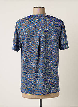 Tricou guler în v mâneci scurte albastru DAMART femeie
