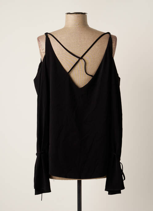 Top guler în v mâneci lungi negru LAAGAM femme