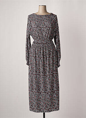 Rochie midi imprimeu floral mâneci lungi gri SALSA femeie