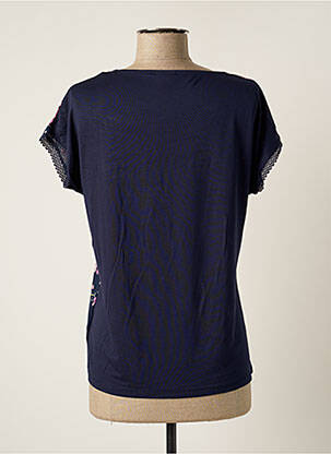 Tricou guler în v mâneci scurte albastru DAMART femeie