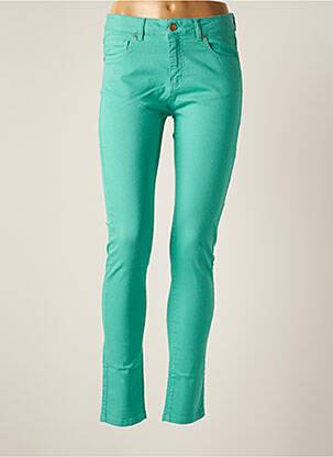 Pantalon slim țesătură poplin mărime normală verde LE PETIT BAIGNEUR femeie