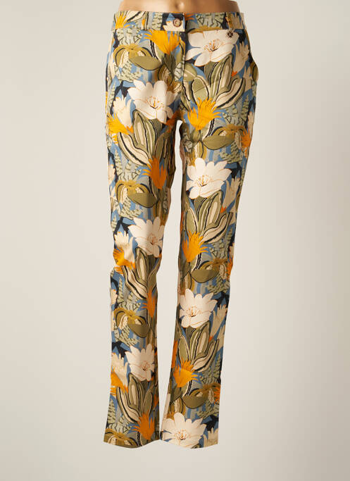 Pantalon chino țesătură poplin mărime normală verde LE PETIT BAIGNEUR femme