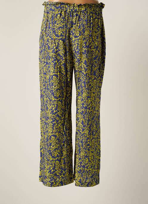 Pantalon larg țesătură poplin mărime normală albastru LE PETIT BAIGNEUR femme