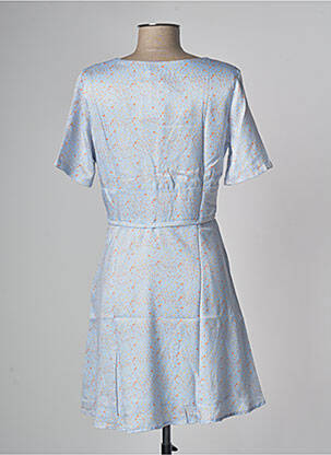Rochie scurtă croială evazată mâneci scurte albastru LAAGAM femeie