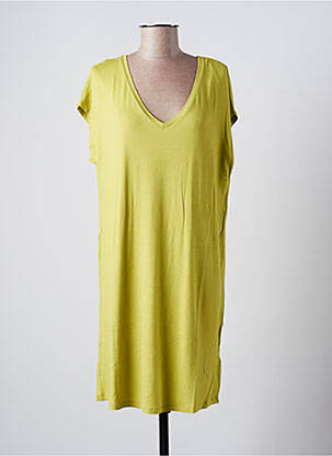 Rochie midi mâneci scurte mâneci scurte verde MAJESTIC FILATURES femeie