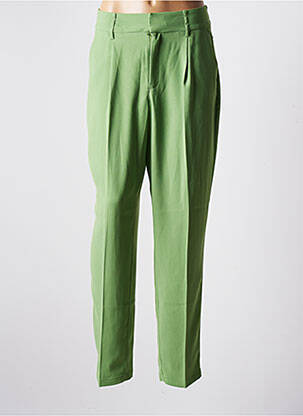 Pantalon drept croială morcov talie înaltă verde CREAM femeie