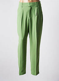 Pantalon drept țesătură crep talie înaltă verde CREAM femme
