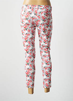 Pantalon chino țesătură poplin mărime normală alb REIKO femeie