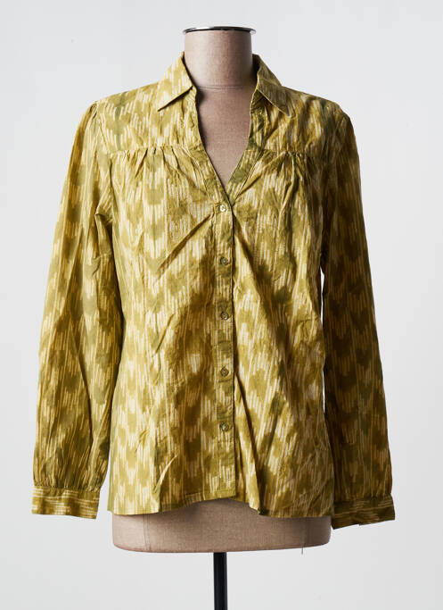 Cămașă imprimeu fantezie mâneci lungi verde MAISON HOTEL femme