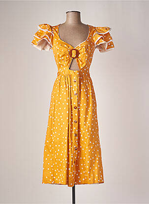 Rochie midi galben AZULU fată