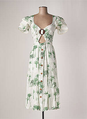 Rochie lungă verde AZULU fată