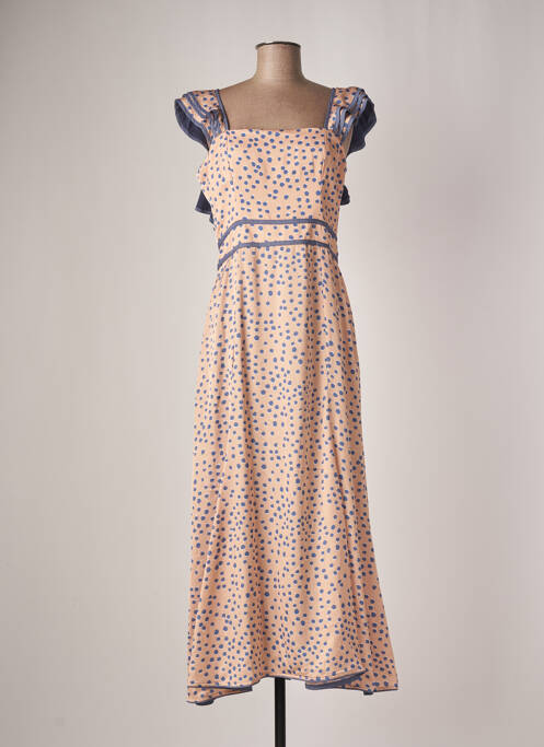 Rochie lungă bej AZULU fată