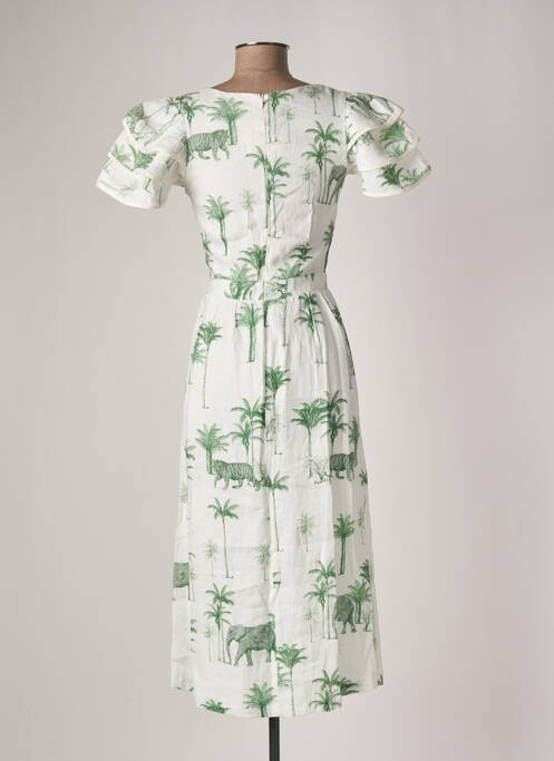 Rochie lungă verde AZULU fată