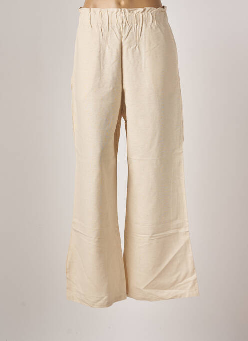 Pantalon larg bej JENA LEE femeie