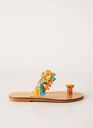 Șlapi maro ELINA LINARDAKI femeie