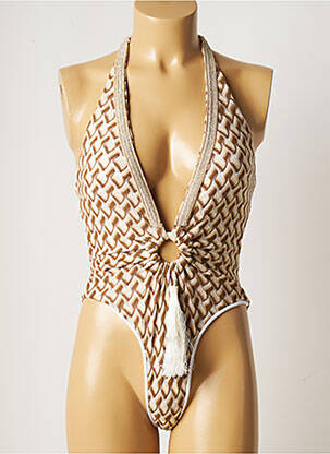 Costum de baie dintr-o singură piesă maro PHO femeie