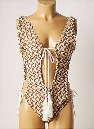 Costum de baie dintr-o singură piesă maro PHO femeie