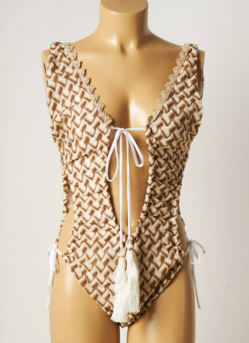 Costum de baie dintr-o singură piesă maro PHO femeie