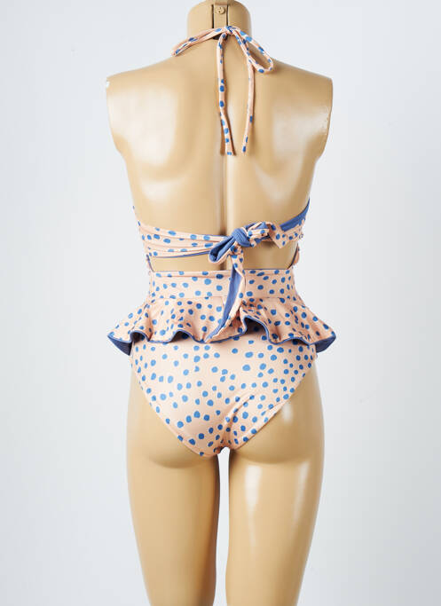 Costum de baie dintr-o singură piesă efect material satinat albastru AZULU femme