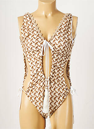 Costum de baie dintr-o singură piesă maro PHO femeie