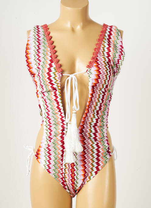 Costum de baie dintr-o singură piesă alb PHO femeie