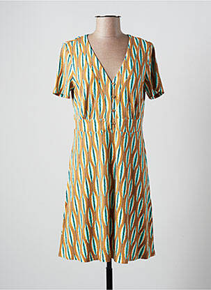 Rochie midi croială evazată mâneci scurte maro SURKANA femme