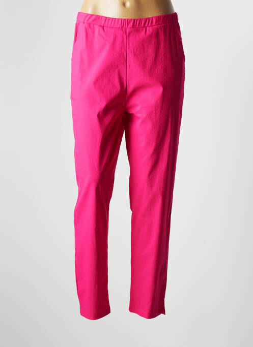 Pantalon drept țesătură poplin mărime normală roz FRANCK ANNA femme