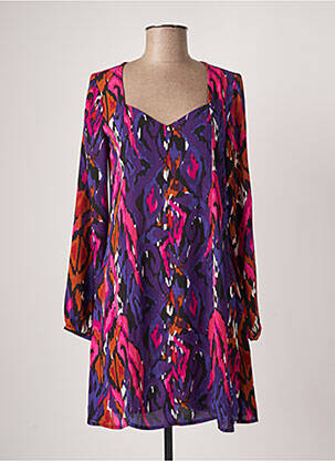 Rochie scurtă croială fluidă mâneci lungi violet ONLY femeie