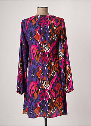 Rochie scurtă croială fluidă mâneci lungi violet ONLY femeie
