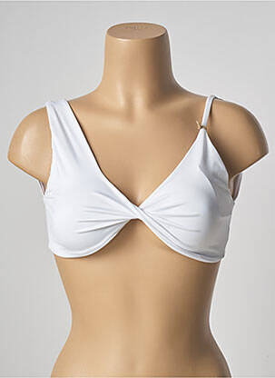 Sutien de costum de baie elasticitate sutien cupe întregi cu decolteu înalt alb SAHA femeie