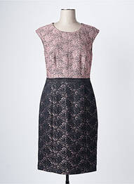 Rochie midi închidere cu fermoar la spate mâneci scurte roz CONCEPT K femme