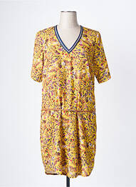 Rochie scurtă mâneci scurte mâneci scurte galben MAE MAHE femeie