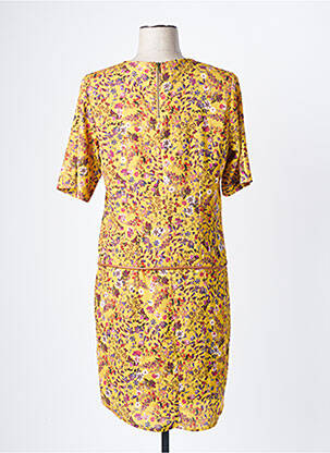 Rochie scurtă mâneci scurte mâneci scurte galben MAE MAHE femeie