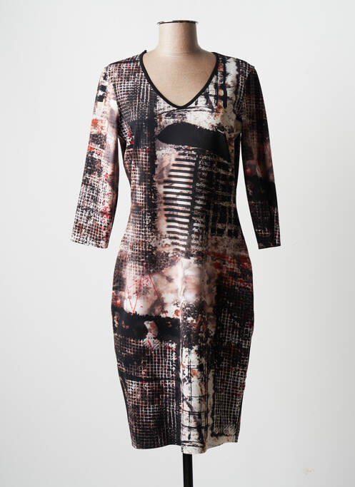 Rochie midi mâneci 3/4 mâneci 3/4 negru EROKE femme