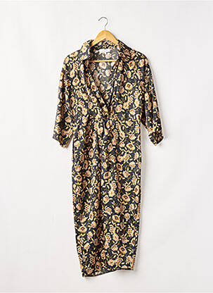 Rochie midi imprimeu floral mâneci 3/4 negru LENNY B femeie