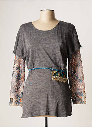 Pulover tunică gri EVALINKA femeie