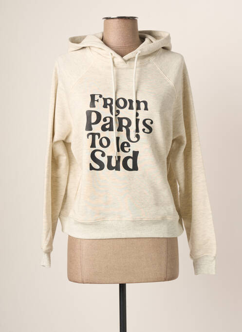 Hanorac cu glugă bej LAURE + MAX femeie