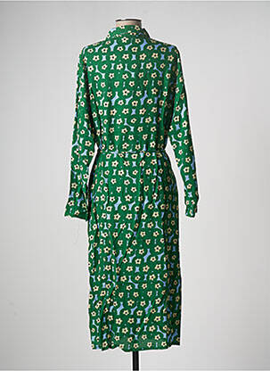 Rochie midi imprimeu floral mâneci lungi verde COMPAÑIA FANTASTICA femeie