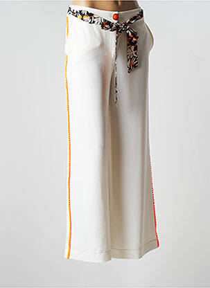 Pantalon larg alb PAME CARRIONI femeie