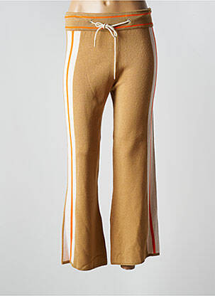 Pantalon 7/8 talie înaltă talie înaltă bej PAME CARRIONI femeie