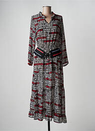 Rochie lungă mâneci lungi mâneci lungi negru POUPEE CHIC femeie