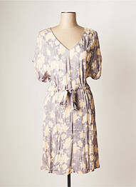 Rochie midi imprimeu floral mâneci scurte gri YAYA femeie