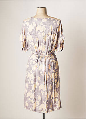 Rochie midi imprimeu floral mâneci scurte gri YAYA femeie