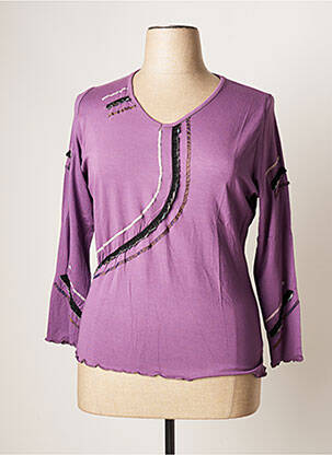 Top țesătură jersey mâneci lungi violet JEAN GABRIEL femeie