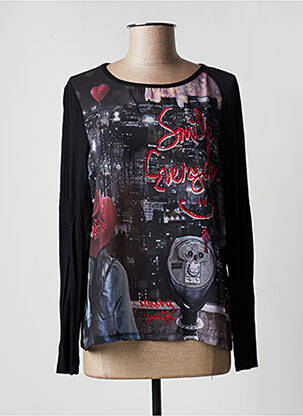 Polo negru MISSING JOHNNY femeie