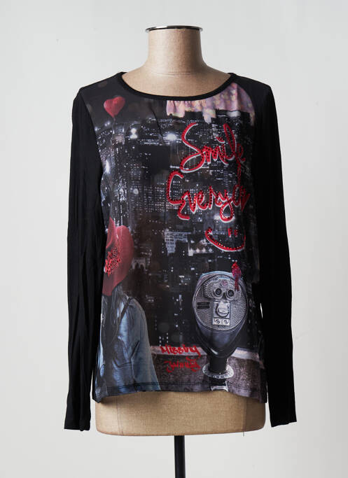 Polo negru MISSING JOHNNY femeie