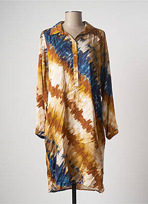 Rochie midi bej LAUREN VIDAL femeie