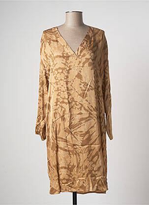 Rochie midi bej LAUREN VIDAL femeie