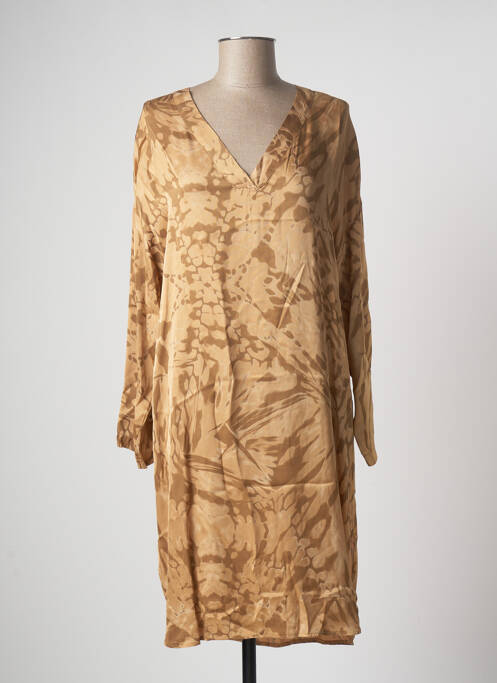 Rochie midi bej LAUREN VIDAL femeie